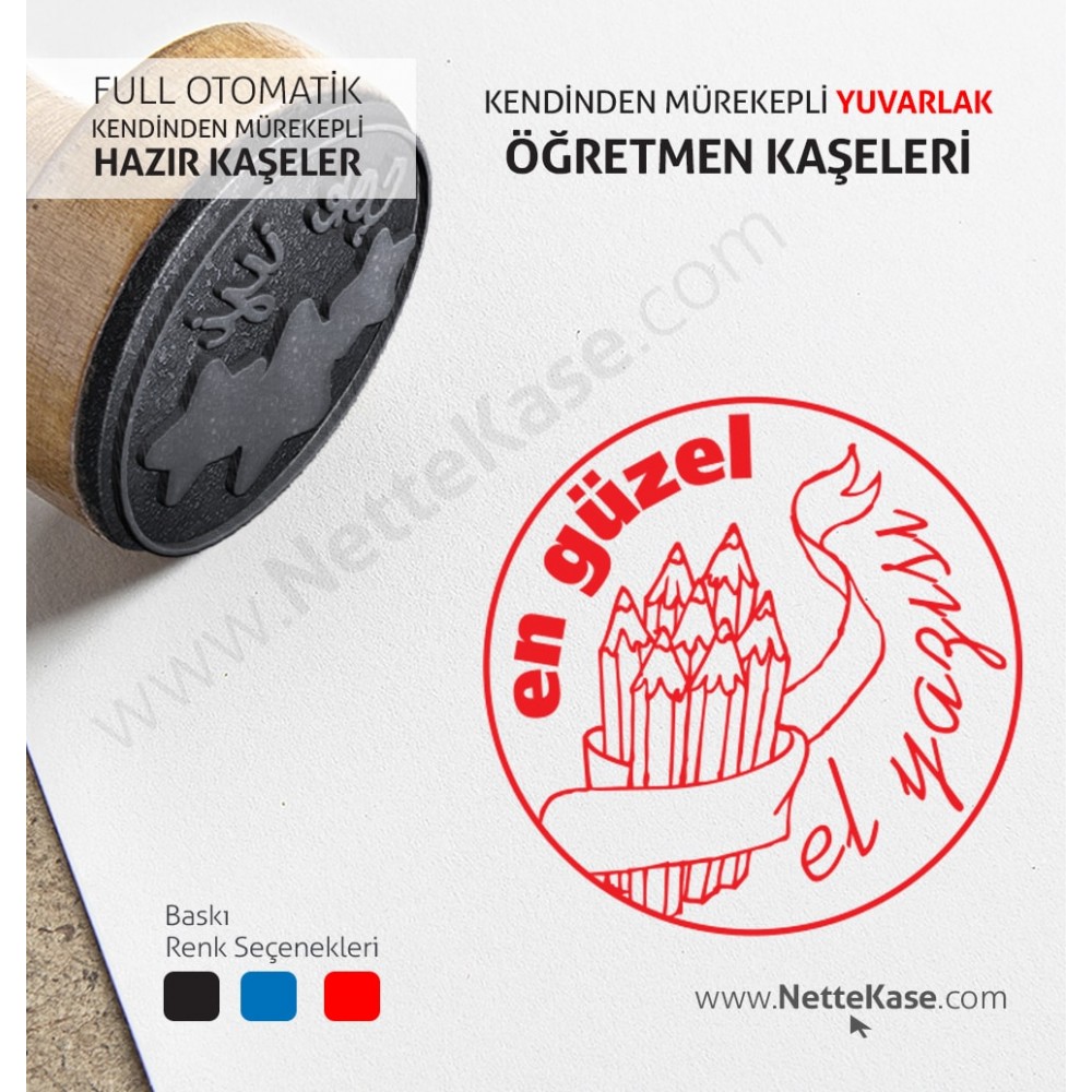 En Güzel El Yazısı Öğretmen Kaşesi Yuvarlak